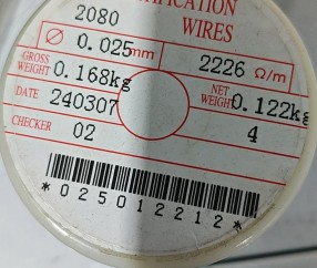 Ni80 0.025mm Data sheet