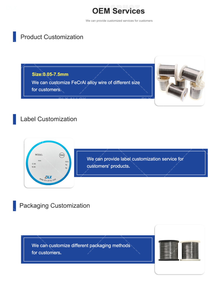 0Cr21Al6 FeCrAl Wire Corrosion Resistance Heating Electric Resistance Alloy Wires for Household App