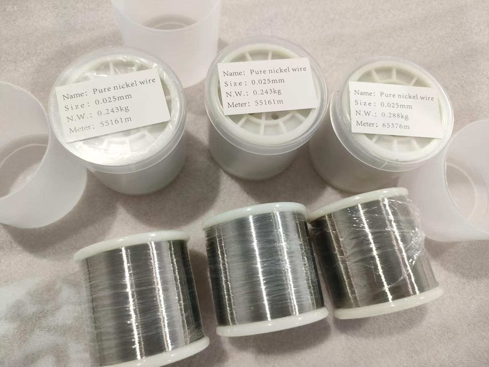 Pure Nickel Wire (0.025 mm Diameter)